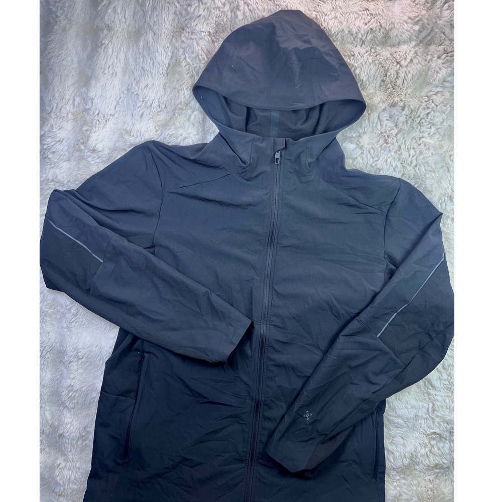 Lululemon Fast and Free Jacket Mens XL Black Running Windbreaker Reflective A40